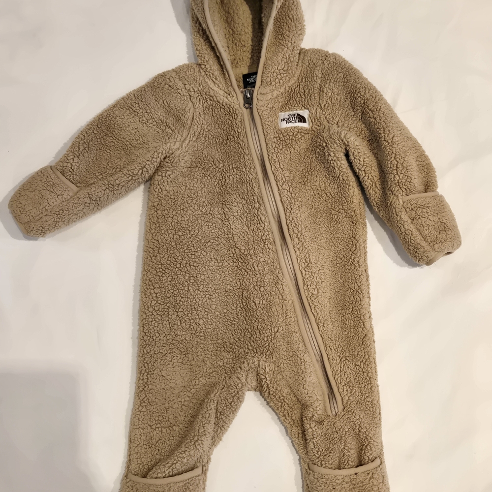 The North Face Kids Tan Sherpa Fleece One-Piece Bodysuit